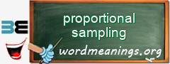 WordMeaning blackboard for proportional sampling